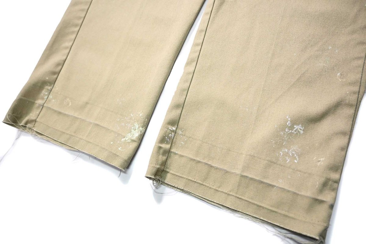 画像3: Used Dickies 874 Painted Work Pants Khaki (3)