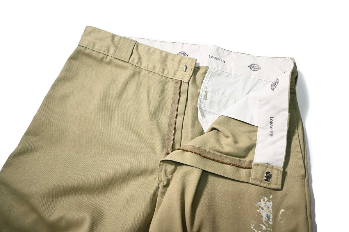 画像7: Used Dickies 85283 Double Knee Painted Work Pants Khaki (7)