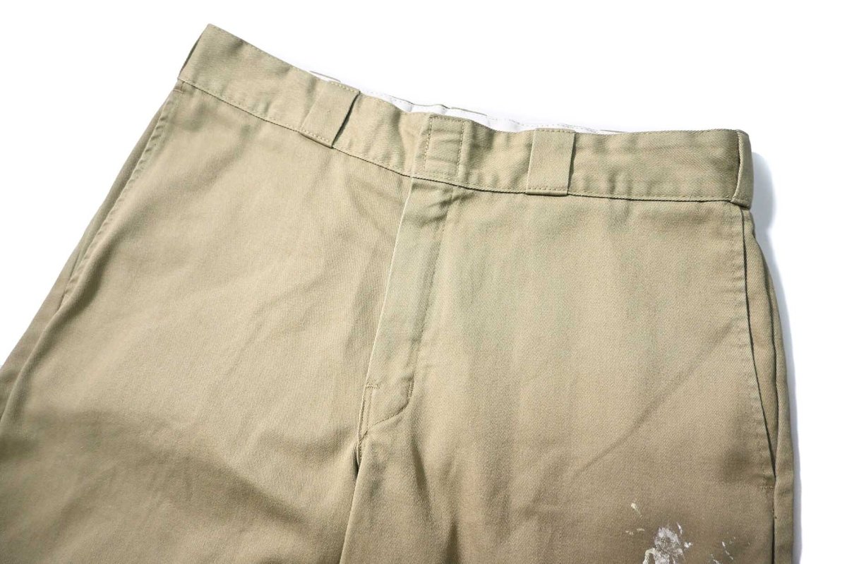 画像2: Used Dickies 874 Painted Work Pants Khaki (2)