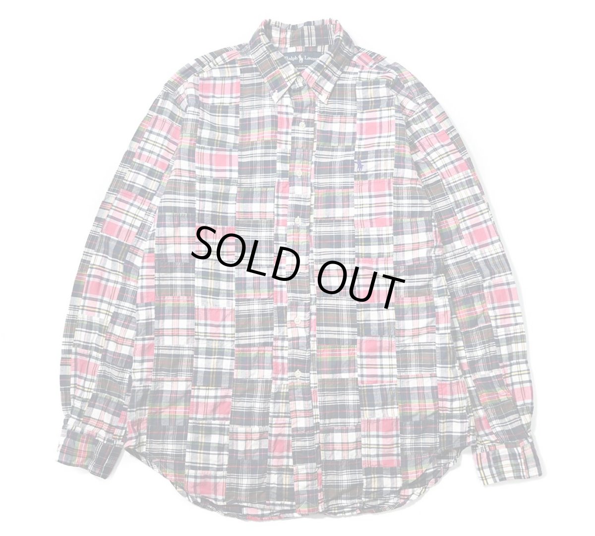 画像1: 90-00s Used Ralph Lauren Patchwork B/D Shirt "Classic Fit" (1)