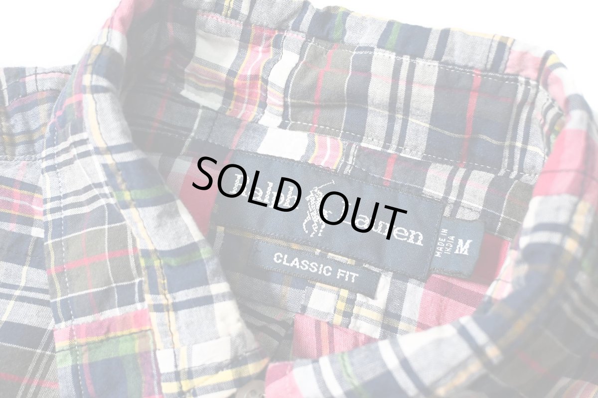 画像4: 90-00s Used Ralph Lauren Patchwork B/D Shirt "Classic Fit" (4)