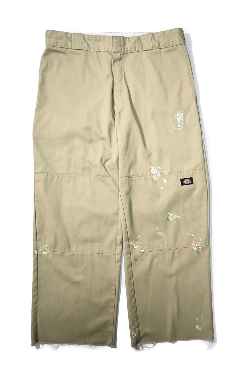 画像1: Used Dickies 85283 Double Knee Painted Work Pants Khaki (1)