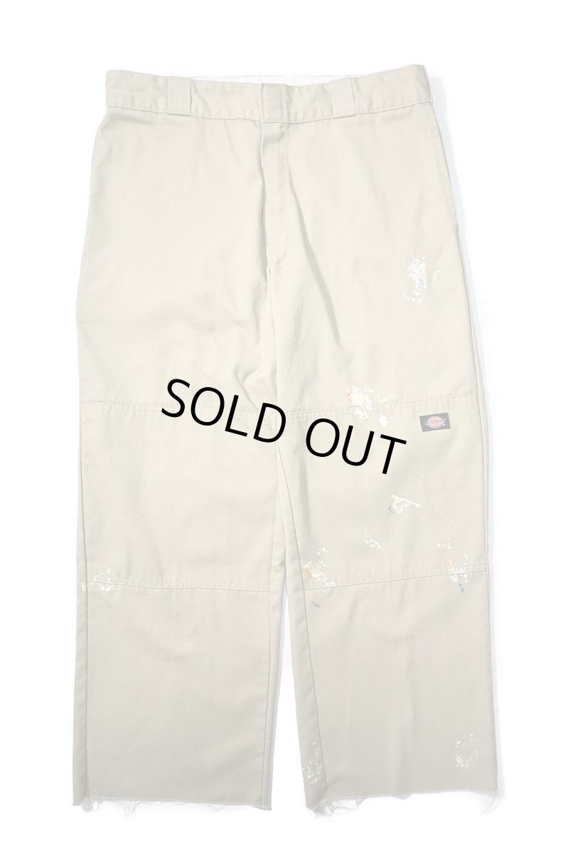 画像1: Used Dickies 85283 Double Knee Painted Work Pants Khaki (1)