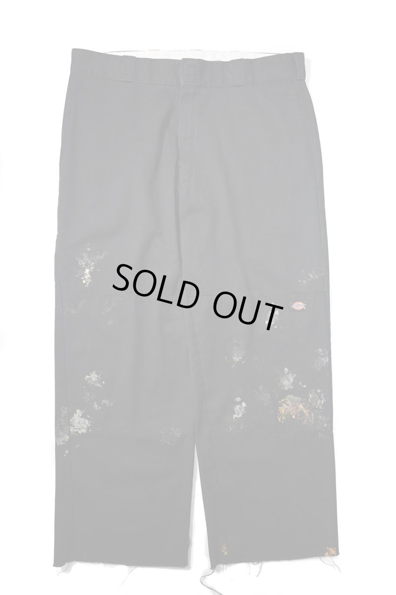 画像1: Used Dickies 85283 Double Knee Painted Work Pants Black (1)