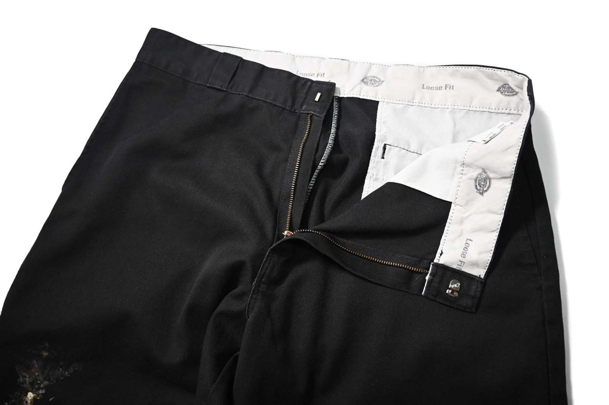 画像6: Used Dickies 85283 Double Knee Painted Work Pants Black (6)