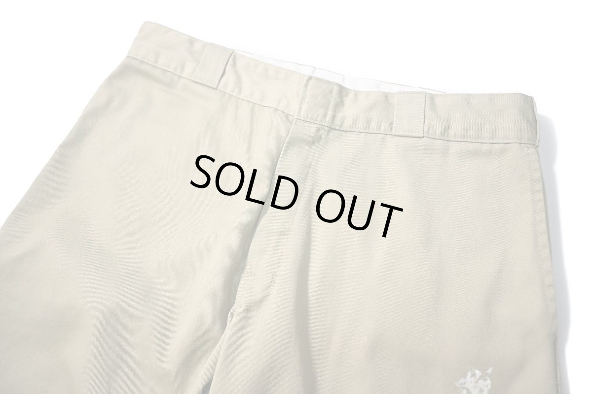 画像2: Used Dickies 85283 Double Knee Painted Work Pants Khaki (2)