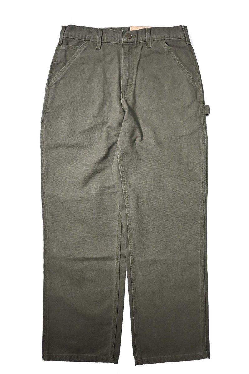 画像2: 17' Deadstock Carhartt Duck Carpenter Pants Moss カーハート (2)