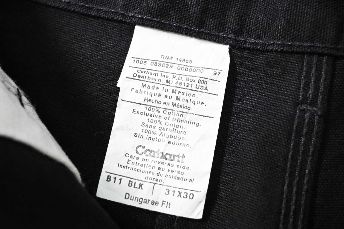 画像7: 05' Deadstock Carhartt Duck Carpenter Pants Black カーハート (7)