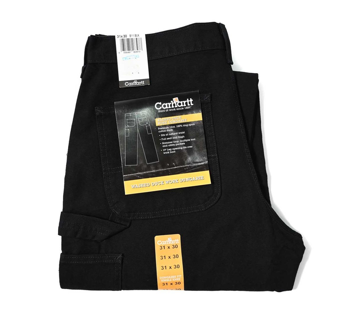 画像1: 05' Deadstock Carhartt Duck Carpenter Pants Black カーハート (1)