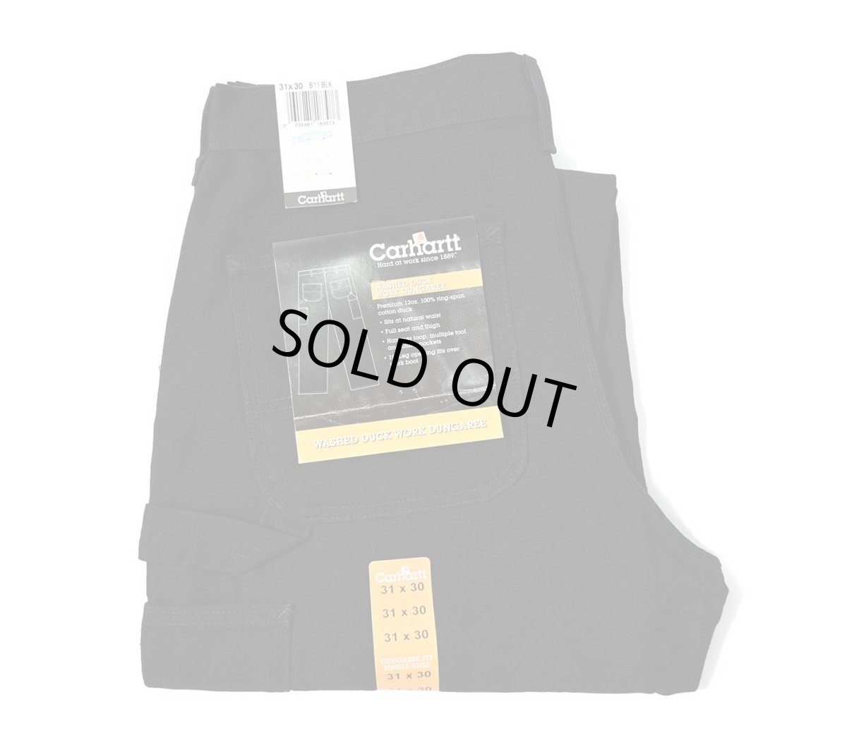 画像1: 05' Deadstock Carhartt Duck Carpenter Pants Black カーハート (1)