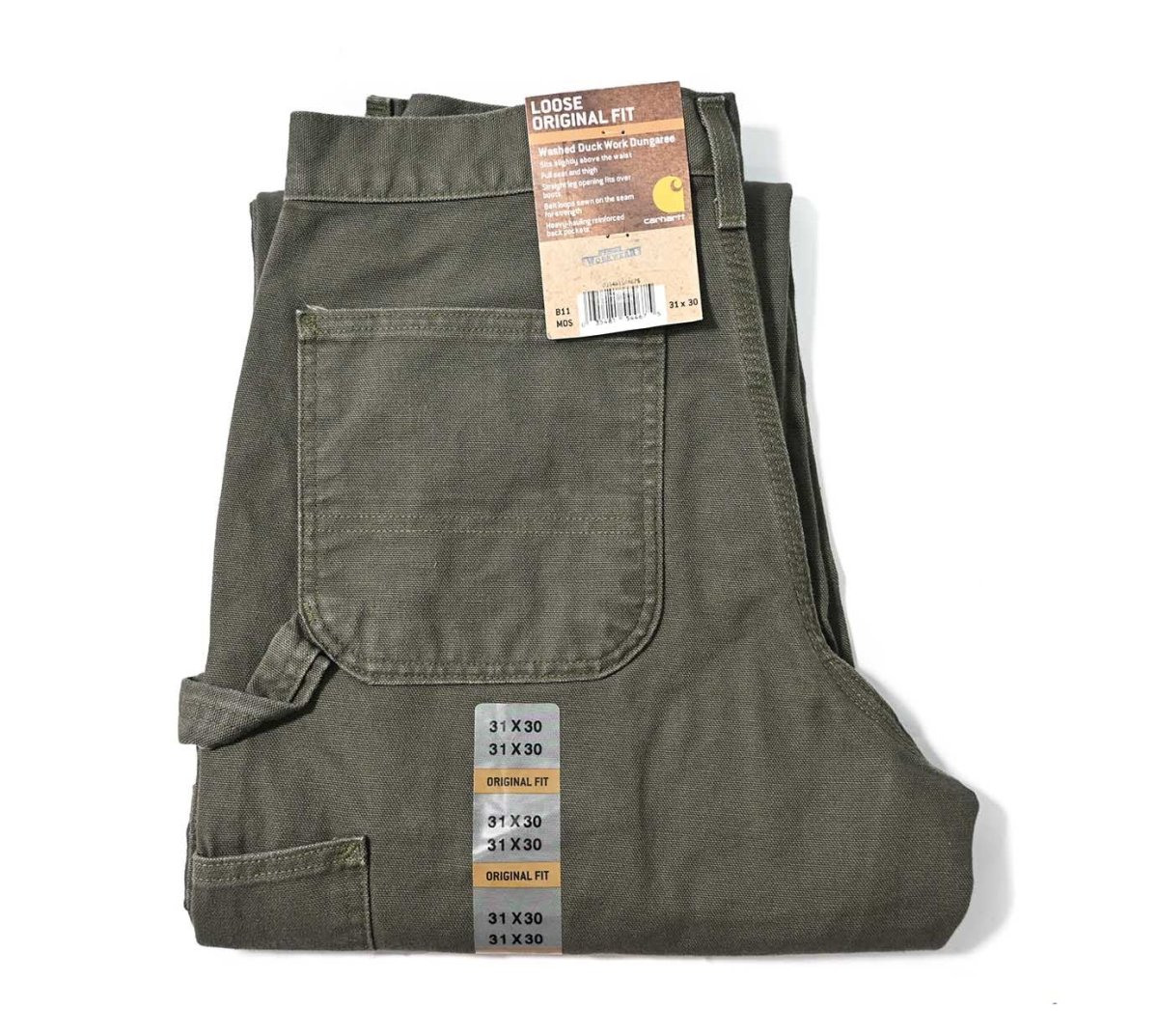 画像1: 17' Deadstock Carhartt Duck Carpenter Pants Moss カーハート (1)