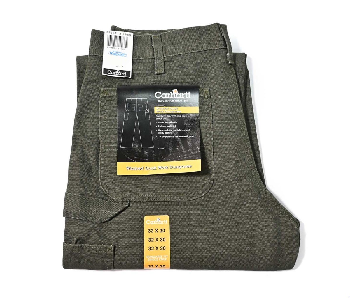 画像1: 06' Deadstock Carhartt Duck Carpenter Pants Moss カーハート (1)