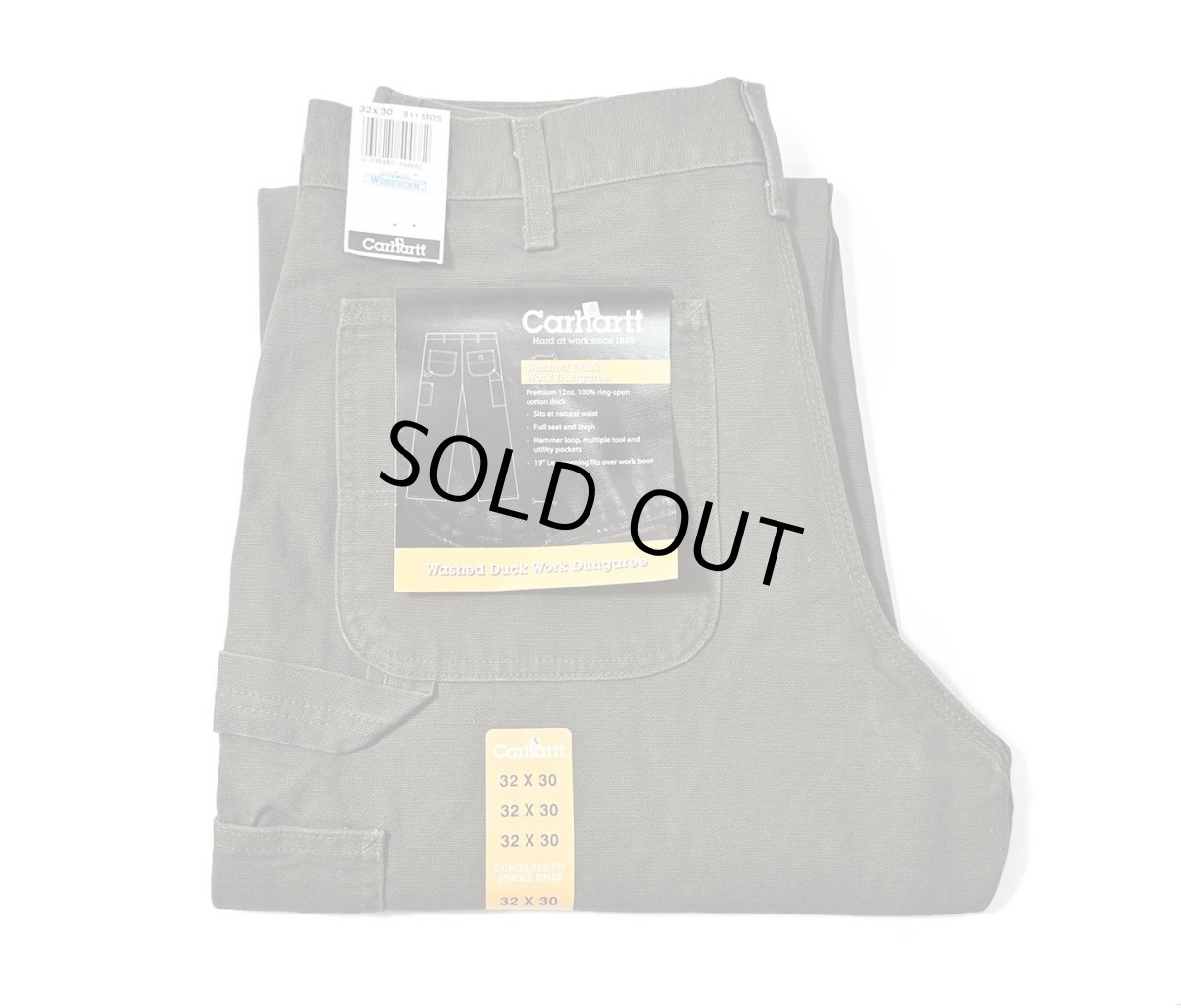 画像1: 06' Deadstock Carhartt Duck Carpenter Pants Moss カーハート (1)