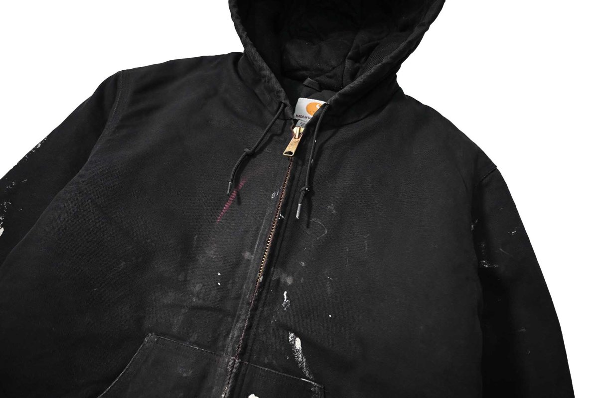 画像2: 20' Used Carhartt Quilted Flannel Lined Active Jacket Black made in USA (2)