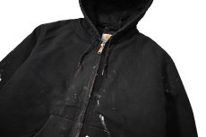 画像2: 20' Used Carhartt Quilted Flannel Lined Active Jacket Black made in USA (2)