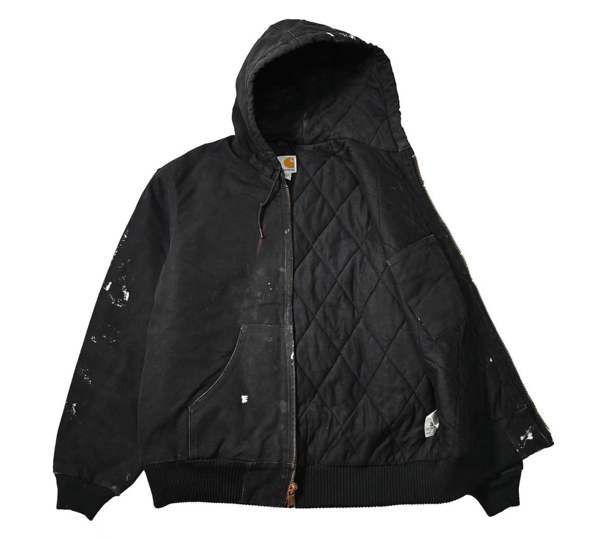 画像4: 20' Used Carhartt Quilted Flannel Lined Active Jacket Black made in USA (4)