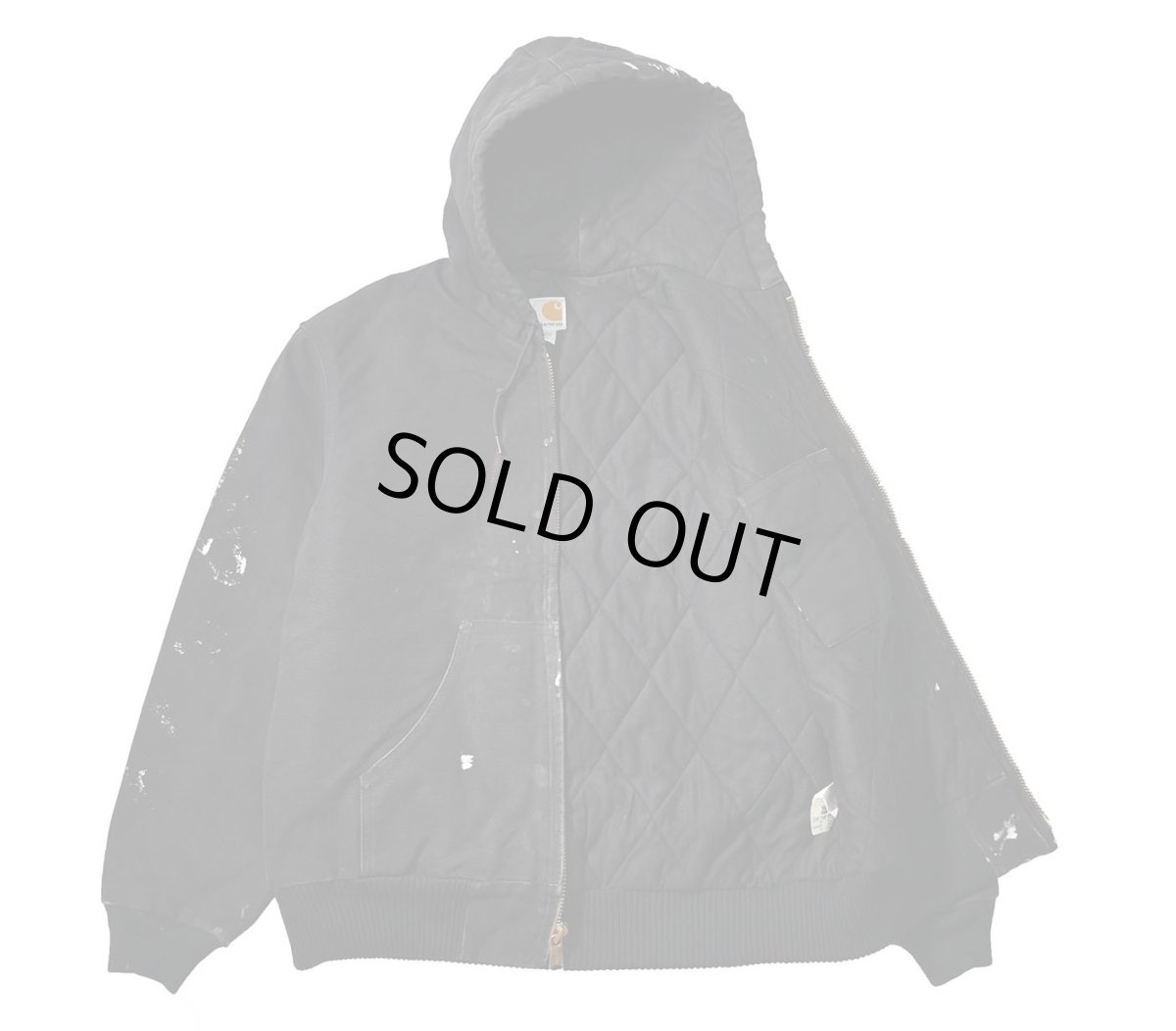 画像4: 20' Used Carhartt Quilted Flannel Lined Active Jacket Black made in USA (4)