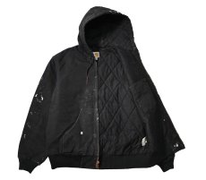 画像4: 20' Used Carhartt Quilted Flannel Lined Active Jacket Black made in USA (4)