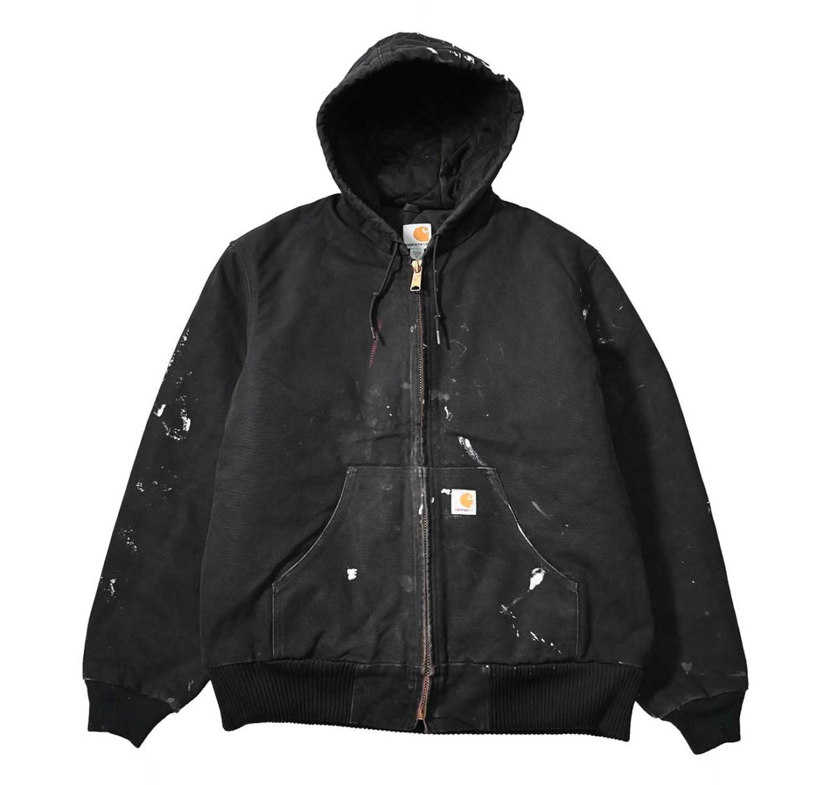 画像1: 20' Used Carhartt Quilted Flannel Lined Active Jacket Black made in USA (1)