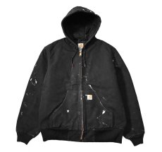 画像1: 20' Used Carhartt Quilted Flannel Lined Active Jacket Black made in USA (1)