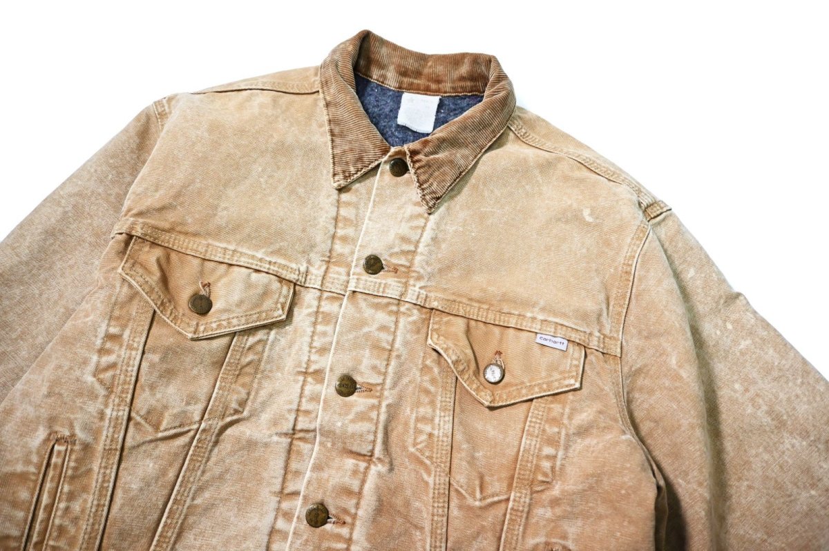 画像3: 80s Used Carhartt Blanket Lined Trucker Jacket made in USA (3)