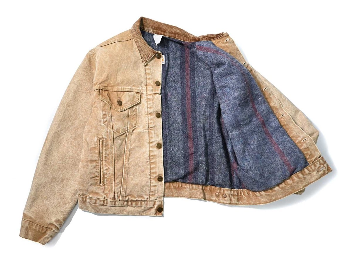 画像5: 80s Used Carhartt Blanket Lined Trucker Jacket made in USA (5)