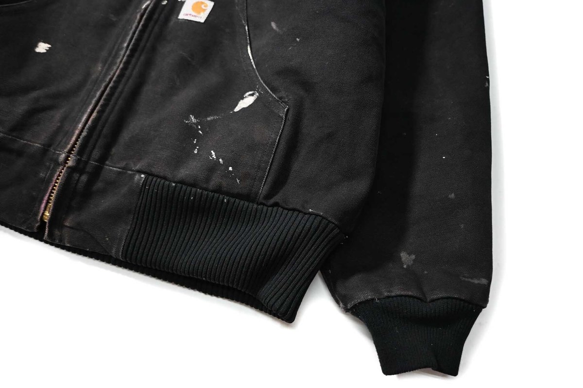 画像3: 20' Used Carhartt Quilted Flannel Lined Active Jacket Black made in USA (3)