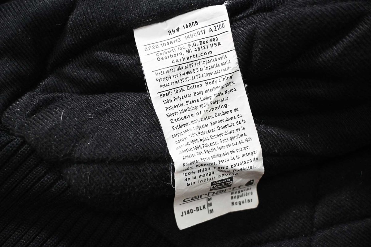 画像5: 20' Used Carhartt Quilted Flannel Lined Active Jacket Black made in USA (5)