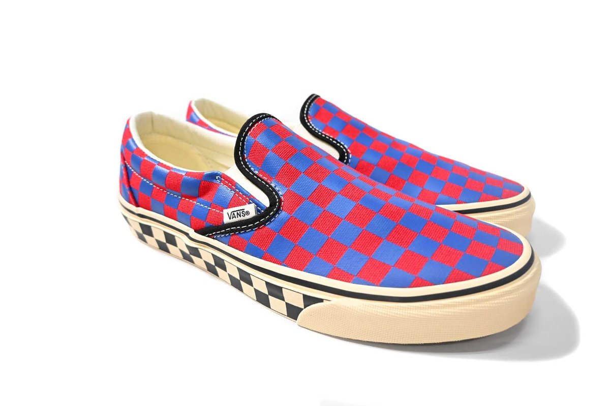 画像2: VANS Classic Slip-On Checkerboard Red/Blue バンズ　 (2)