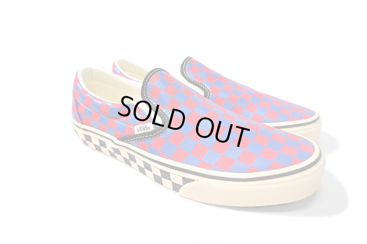 画像2: VANS Classic Slip-On Checkerboard Red/Blue バンズ　 (2)