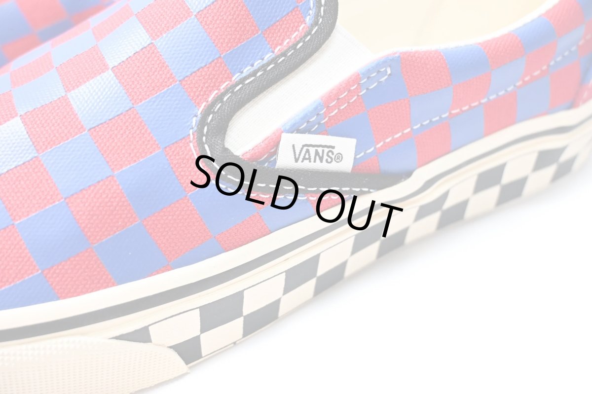 画像3: VANS Classic Slip-On Checkerboard Red/Blue バンズ　 (3)
