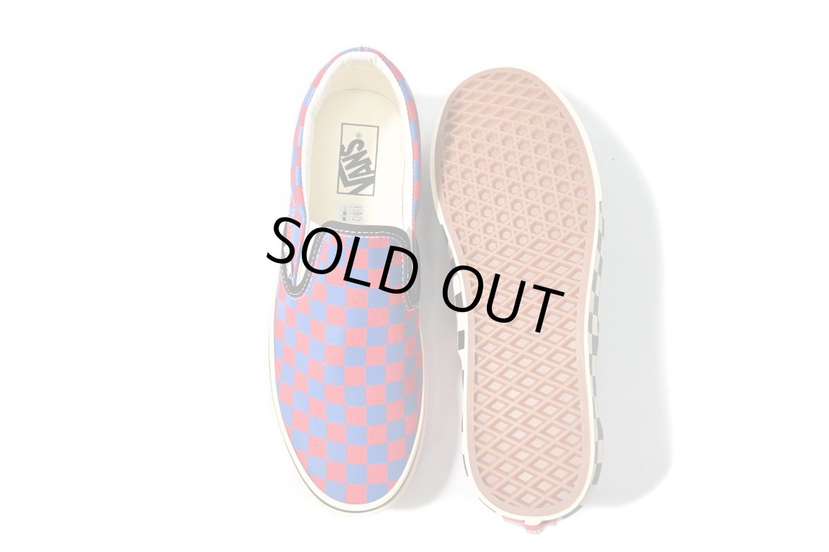 画像4: VANS Classic Slip-On Checkerboard Red/Blue バンズ　 (4)