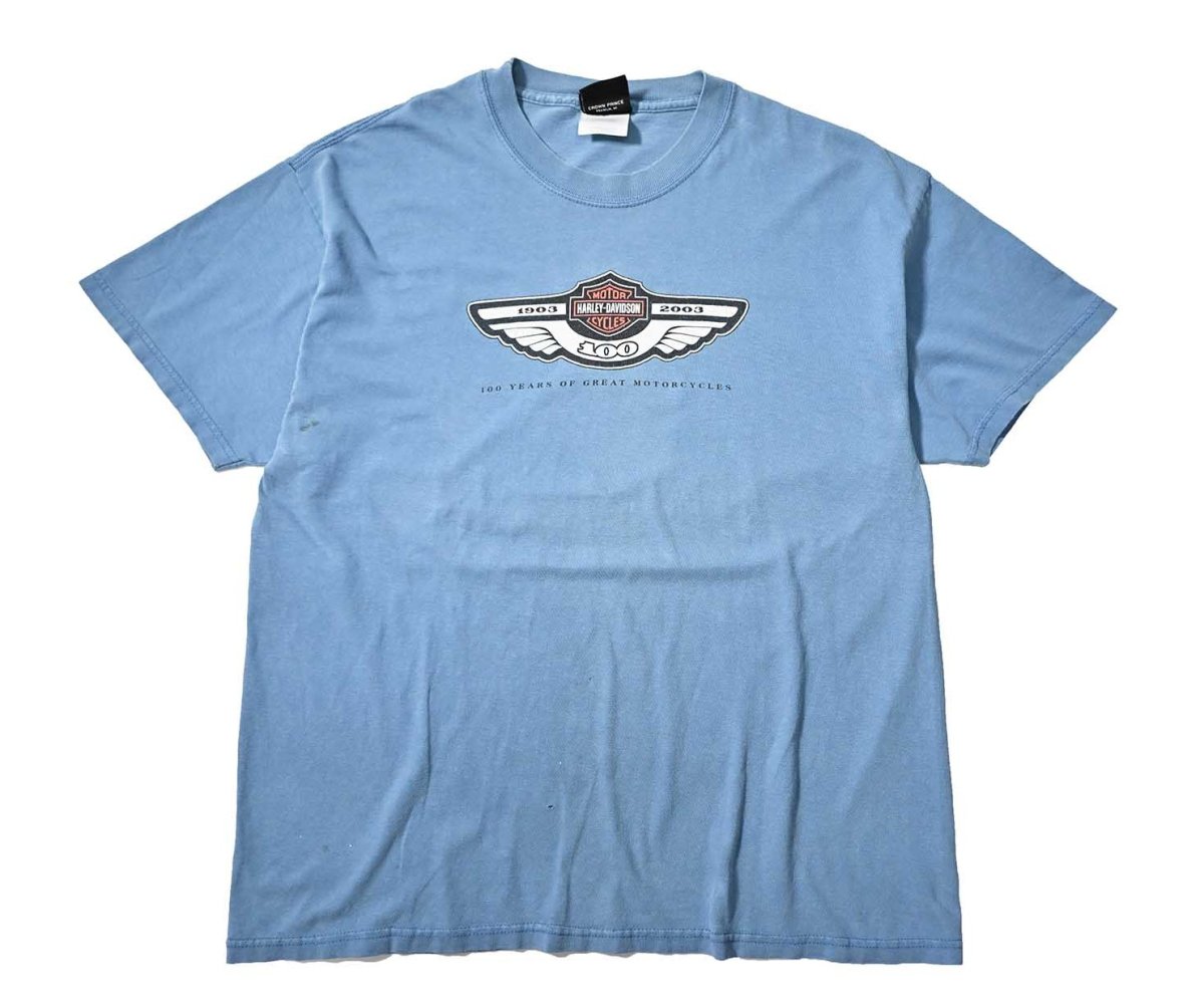 画像1: 00s Used Harley-Davidson Print Tee (1)