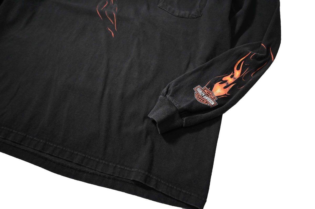 画像3: 00s Used Harley-Davidson L/S Print Pocket Tee made in USA (3)