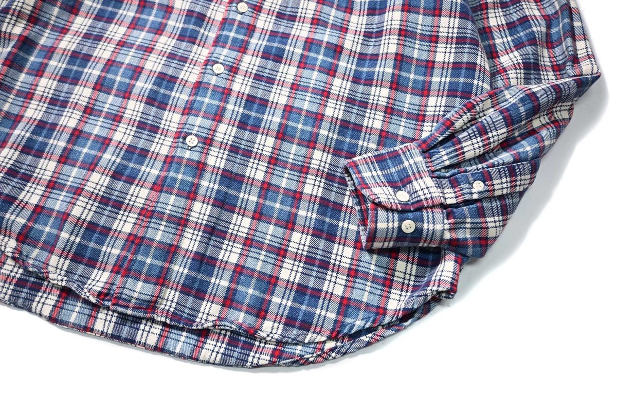画像3: 90s Used Gap Band Collar Flannel Shirt (3)