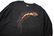 画像2: 00s Used Harley-Davidson L/S Print Pocket Tee made in USA (2)
