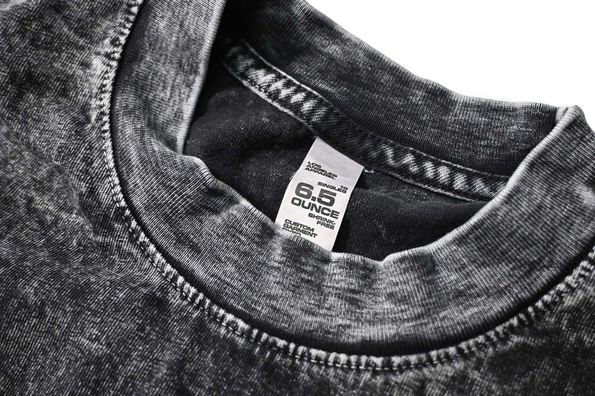 画像3: Los Angeles Apparel Mineral Wash Damaged S/S Tee Black (3)