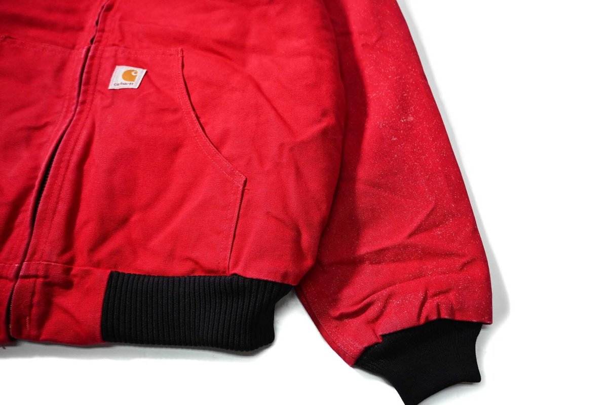 画像3: 13' Used Carhartt Quilted Flannel Lined Active Jacket Red made in USA (3)