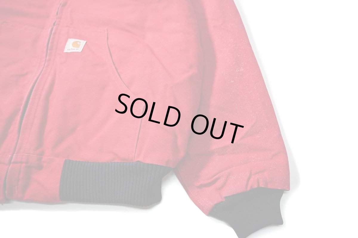 画像3: 13' Used Carhartt Duck Quilted Flannel Lined Active Jacket Red made in USA (3)
