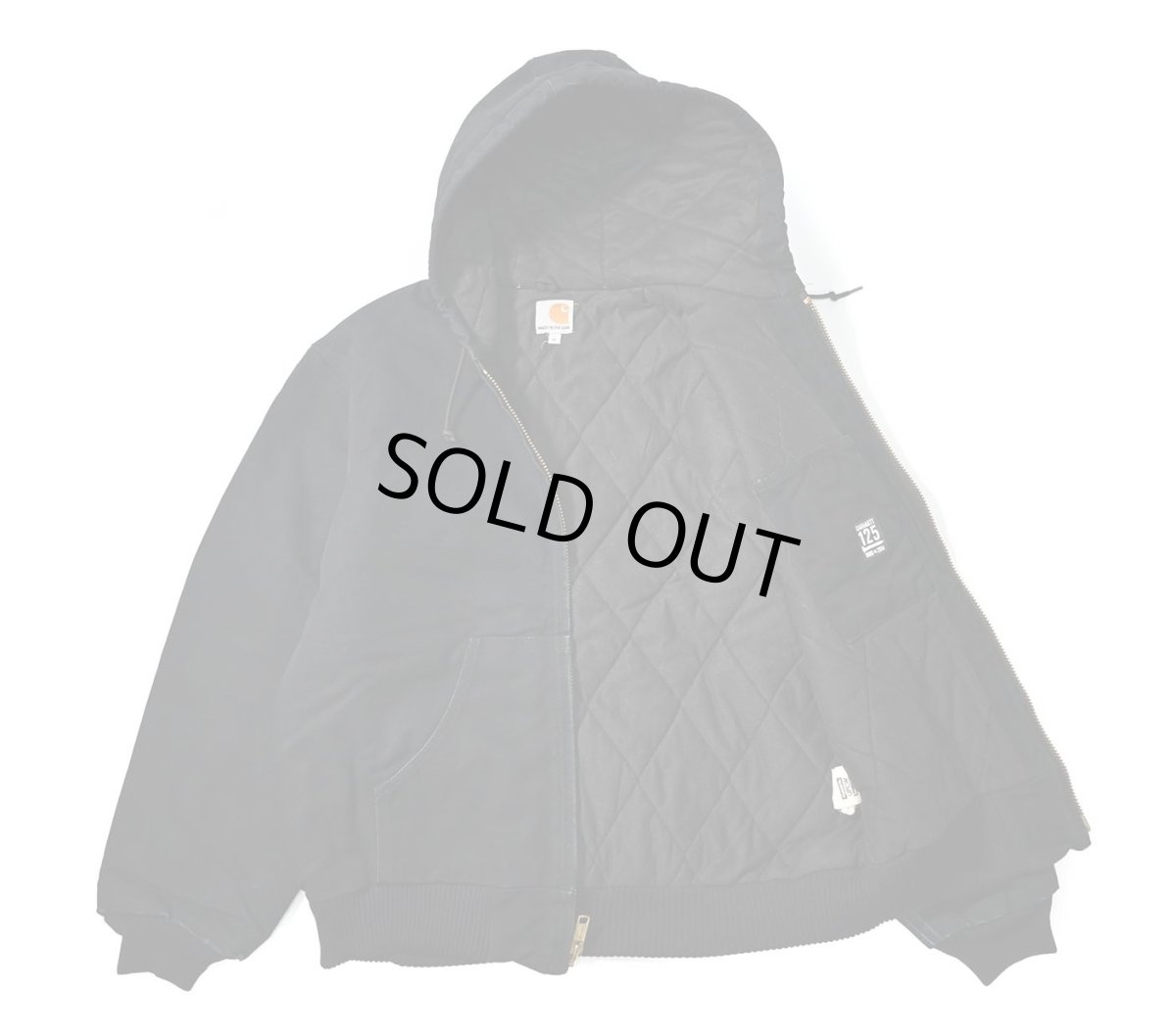 画像4: 14' Used Carhartt Quilted Flannel Lined Active Jacket Black made in USA (4)