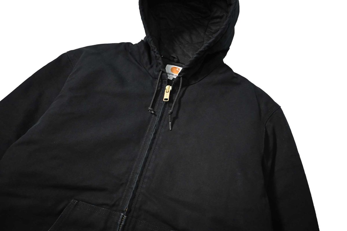 画像2: 14' Used Carhartt Quilted Flannel Lined Active Jacket Black made in USA (2)