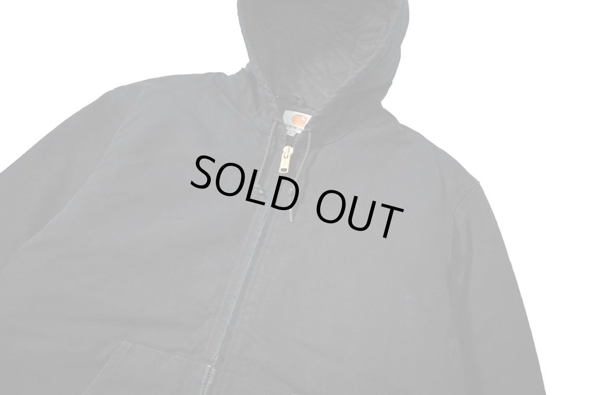画像2: 14' Used Carhartt Quilted Flannel Lined Active Jacket Black made in USA (2)