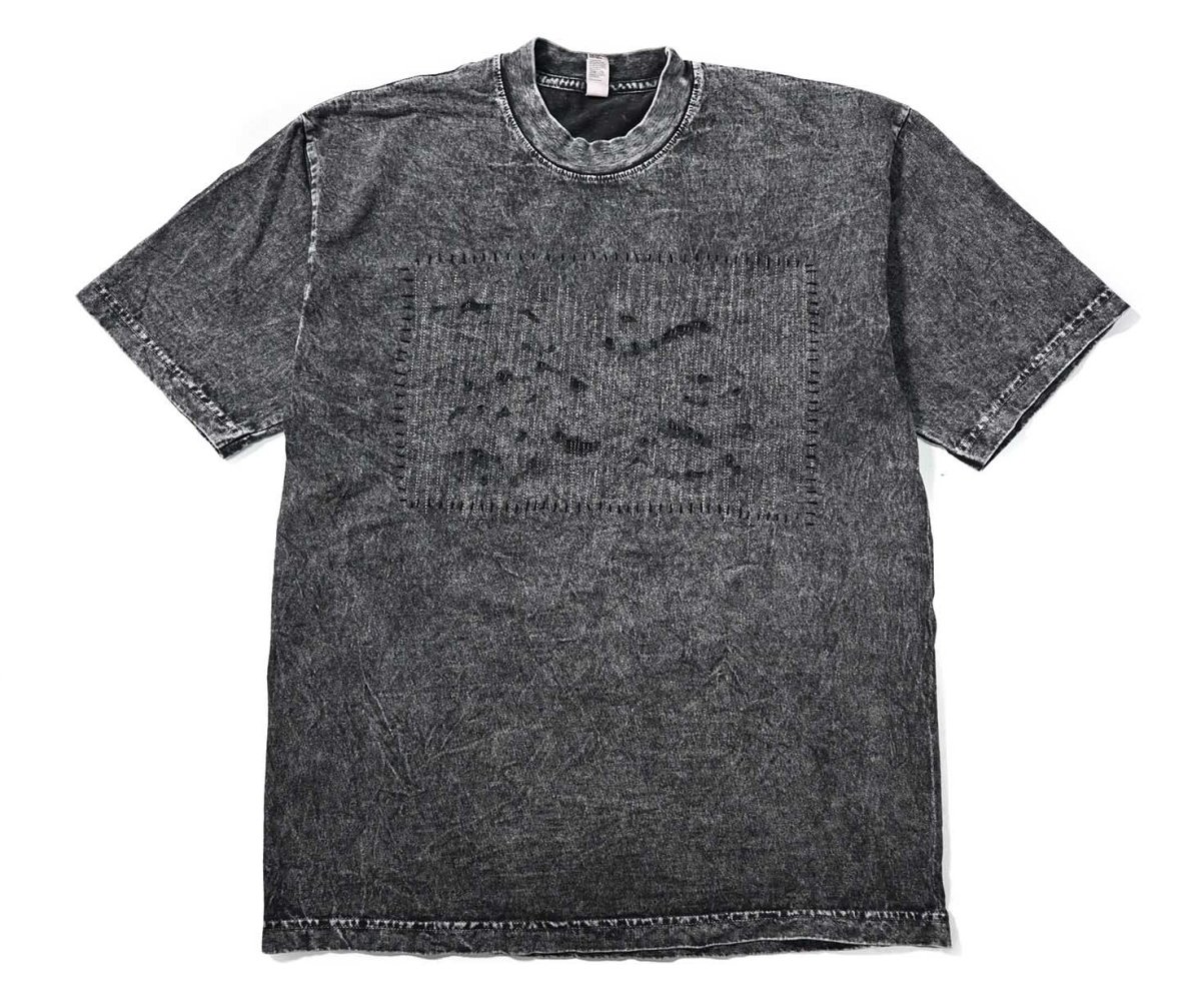 画像1: Los Angeles Apparel Mineral Wash Damaged S/S Tee Black (1)
