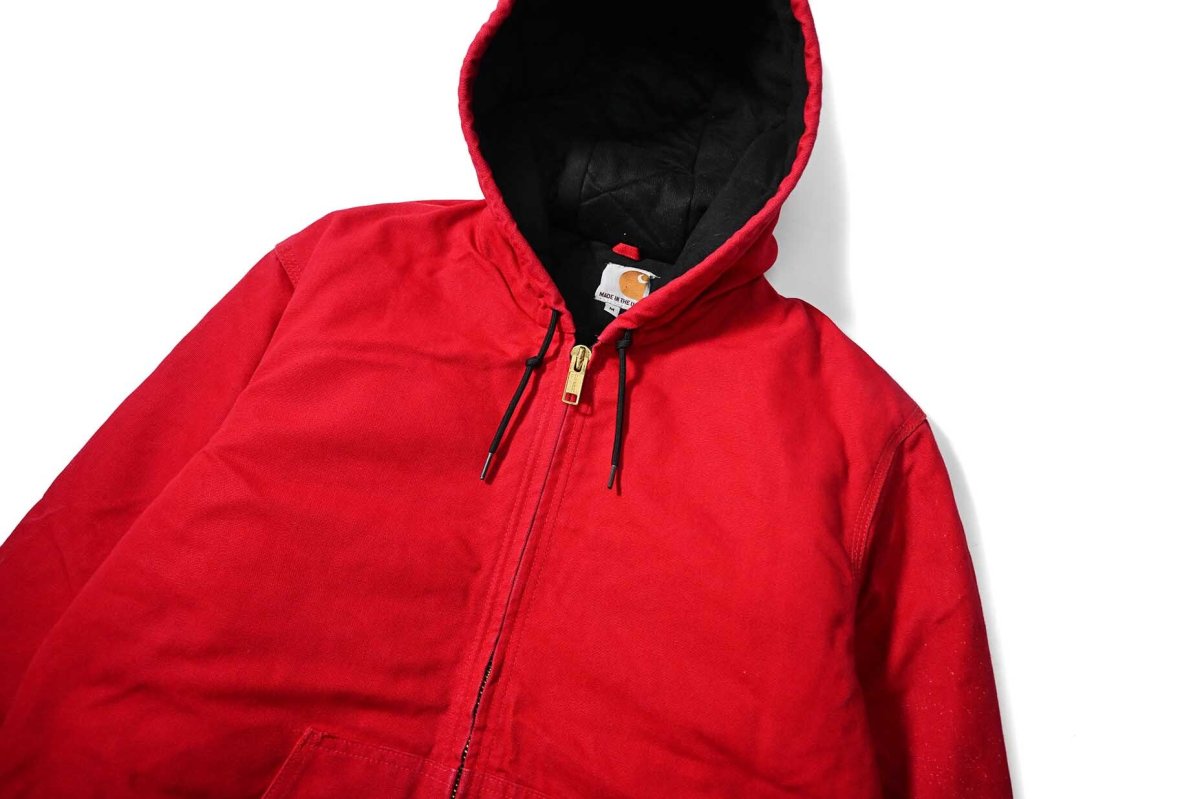 画像2: 13' Used Carhartt Quilted Flannel Lined Active Jacket Red made in USA (2)