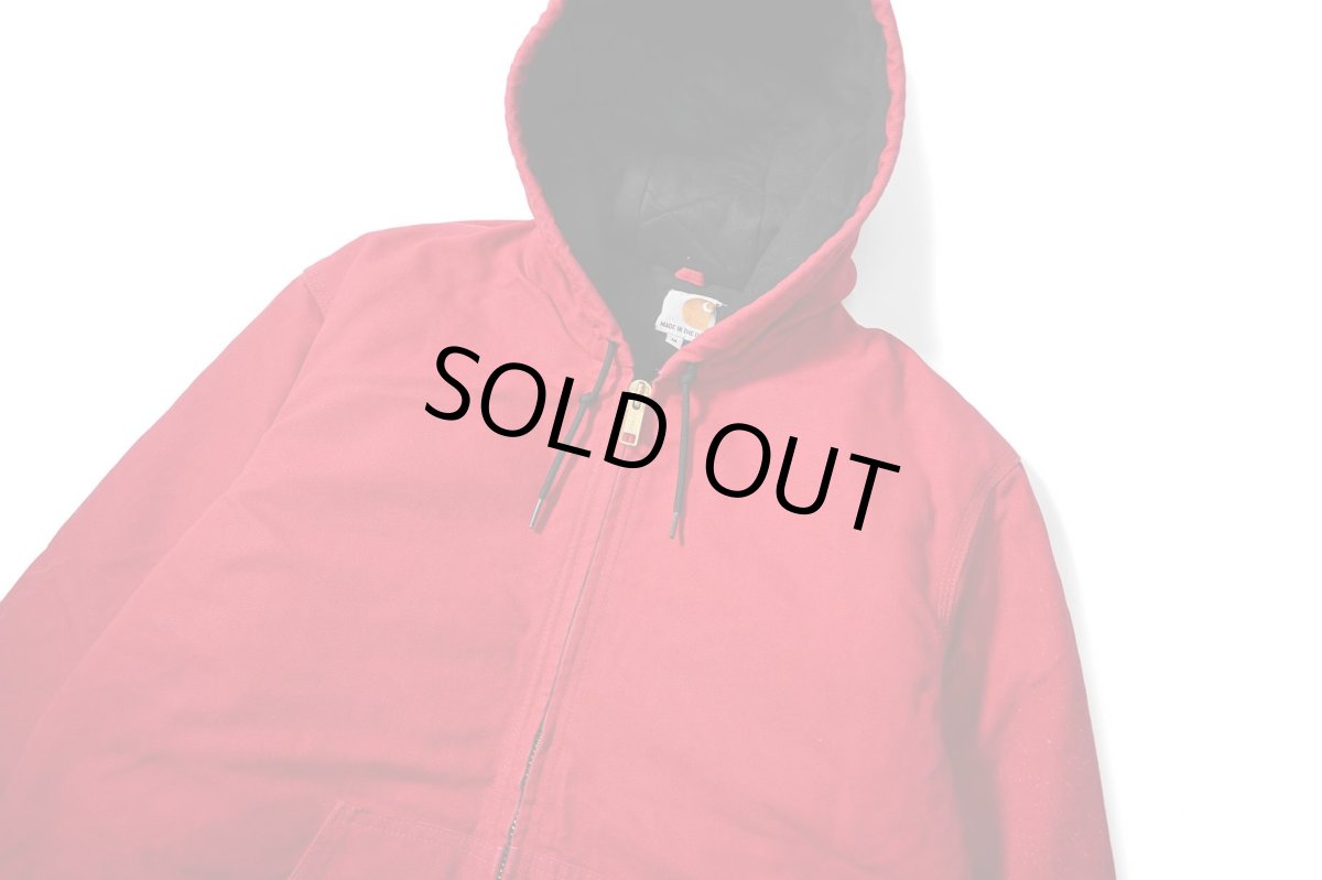 画像2: 13' Used Carhartt Duck Quilted Flannel Lined Active Jacket Red made in USA (2)
