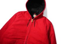 画像2: 13' Used Carhartt Quilted Flannel Lined Active Jacket Red made in USA (2)