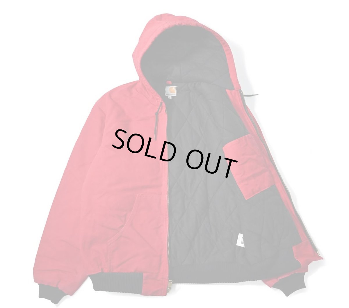 画像5: 13' Used Carhartt Duck Quilted Flannel Lined Active Jacket Red made in USA (5)