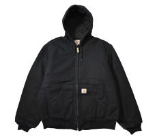 画像1: 14' Used Carhartt Quilted Flannel Lined Active Jacket Black made in USA (1)