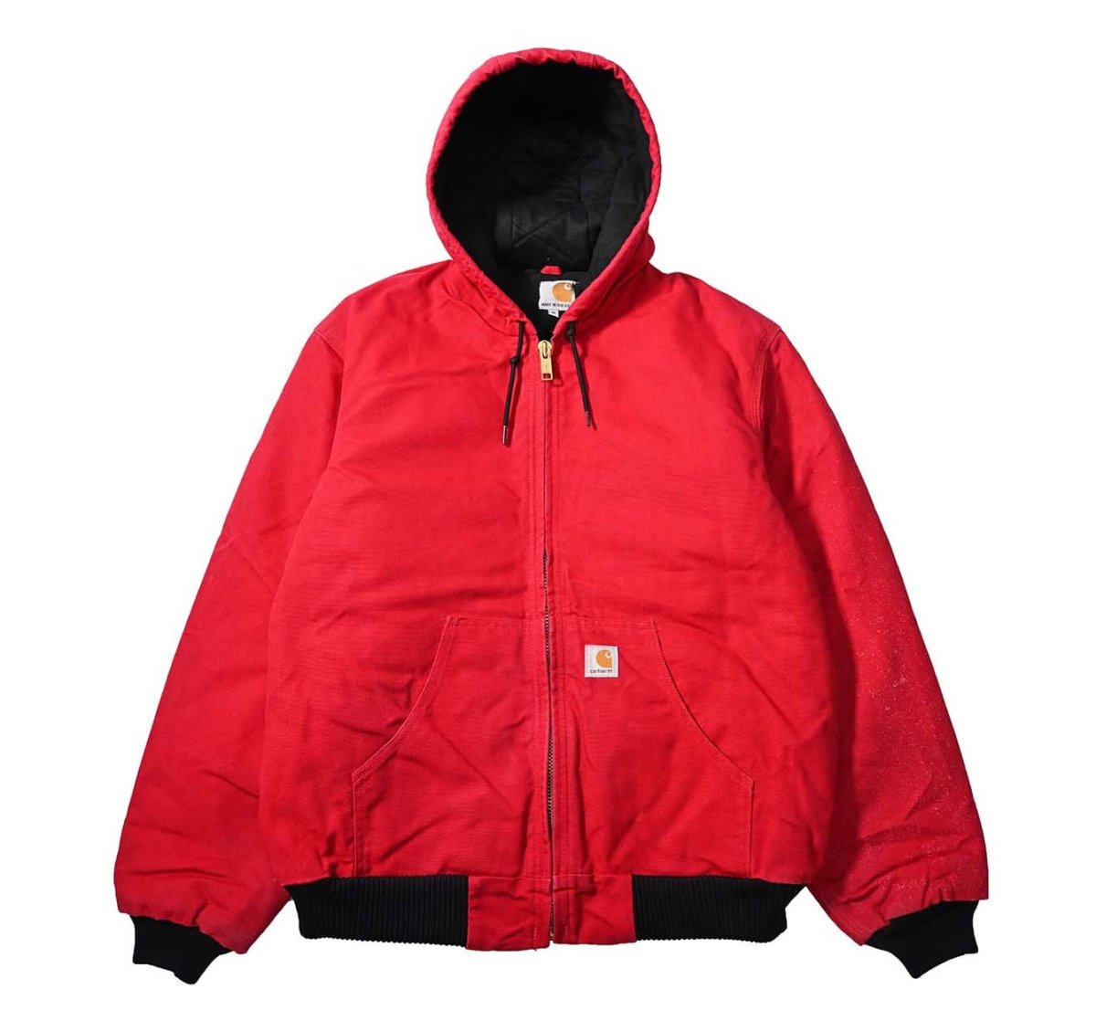画像1: 13' Used Carhartt Quilted Flannel Lined Active Jacket Red made in USA (1)