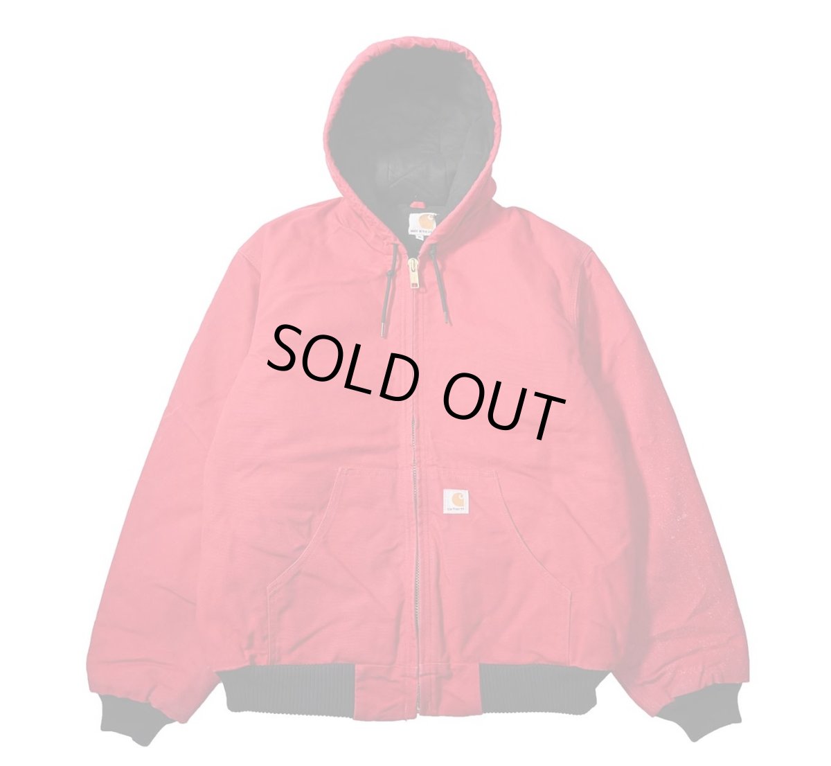 画像1: 13' Used Carhartt Duck Quilted Flannel Lined Active Jacket Red made in USA (1)